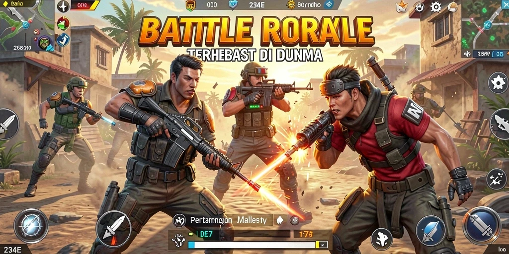 Gameplay seru dengan karakter unik di 234E Battle Royale.
