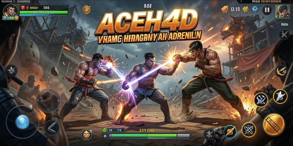 Tampilan gameplay seru dengan pertarungan yang epik di ACEH4D.
