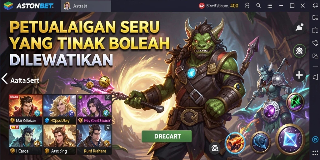 Gameplay seru ASTONBET menampilkan pemandangan petualangan yang memukau.
