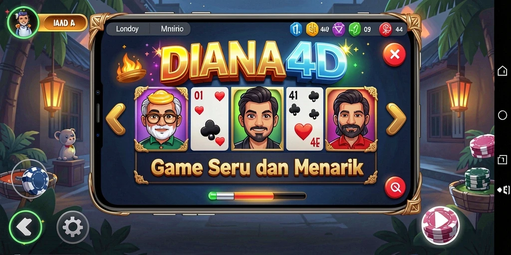 Tampilan gameplay seru dari DIANA4D dengan domino.