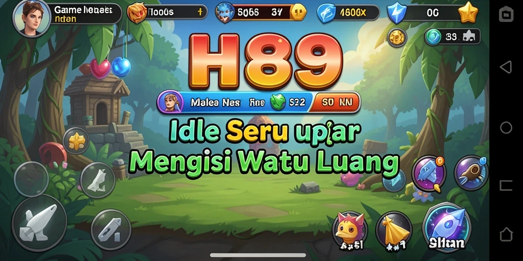 Tampilan gameplay H89 yang menarik menampilkan karakter dan sumber daya yang sedang berkembang.