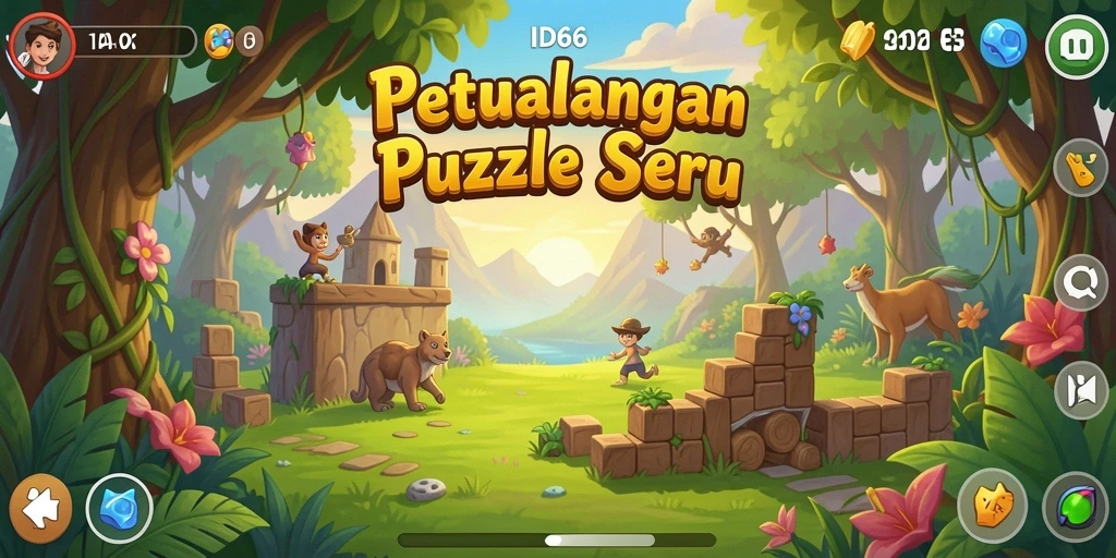 Tangkapan layar utama ID66 menampilkan gameplay Puzzle yang menantang dan seru.