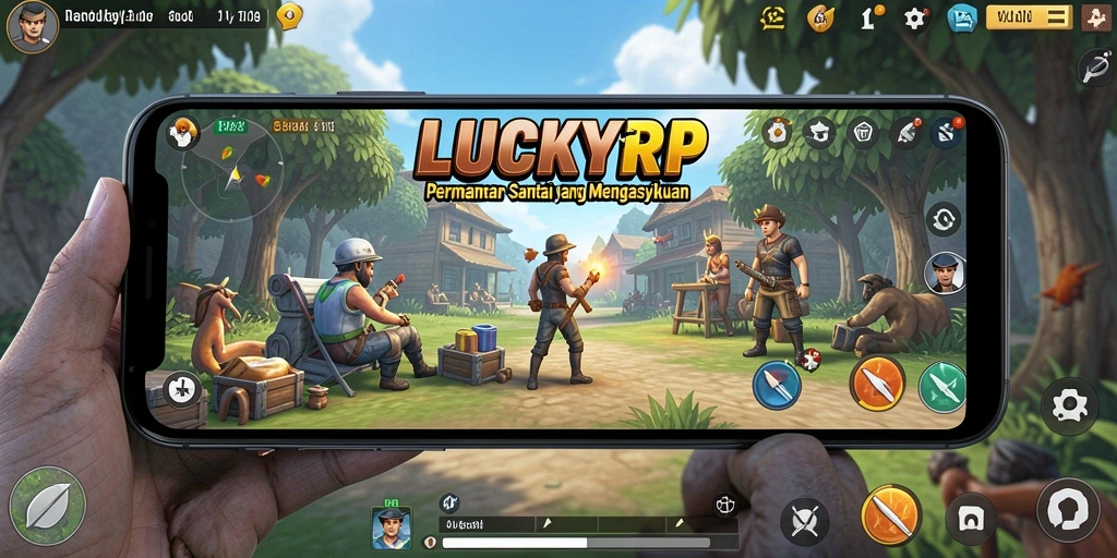 Tampilan gameplay <strong>LUCKYRP</strong> yang penuh warna dan menyenangkan.