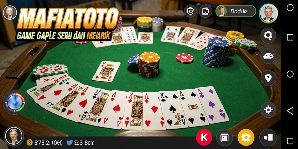 Tampilan gameplay seru dalam MAFIATOTO saat bermain Gaple.