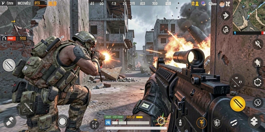 Tangkapan layar gameplay S13 dengan aksi FPS yang mendebarkan.
