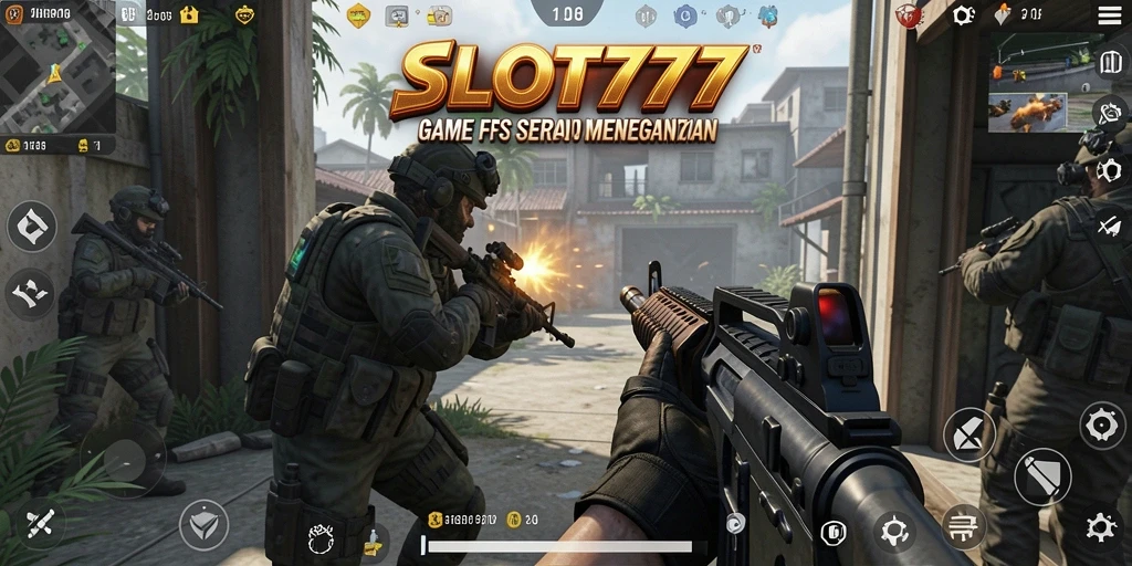 Gameplay mendebarkan dalam <strong>SLOT777</strong> dengan pertempuran FPS yang penuh aksi.
