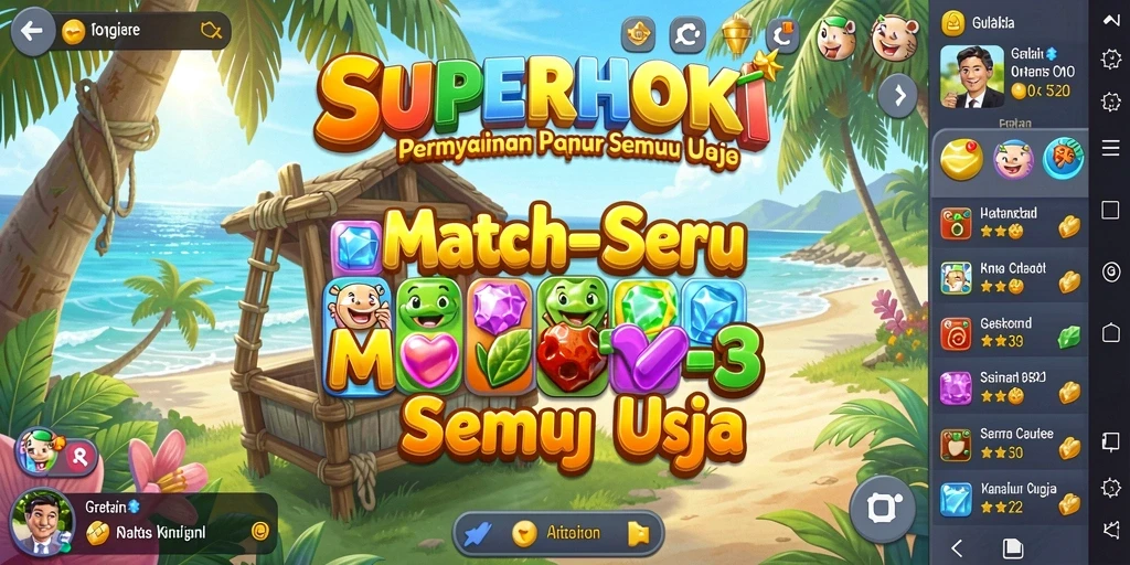 Gameplay seru Match-3 yang menantang dan penuh warna.