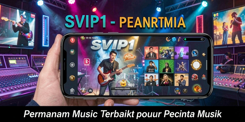 Screenshot SVIP1 menunjukkan gameplay yang seru dengan berbagai pilihan lagu.