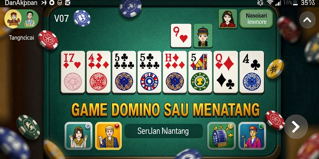 Screenshot gameplay V07 yang menampilkan keseruan bermain Domino.