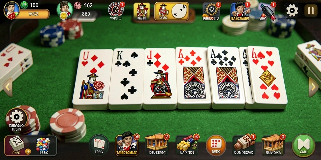 Screenshot gameplay <strong>VV62</strong> menunjukkan aksi seru dalam permainan Domino.